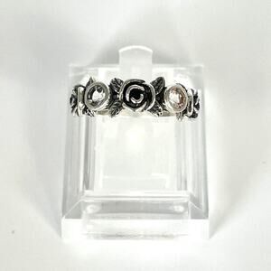 PZ Paz Sterling Silver 925‎ Rose and Clear Quartz Ring